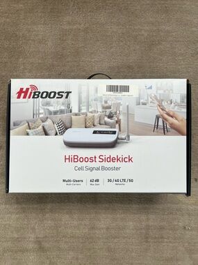 HiBoost Sidekick Cell Signal Booster Complete Kit Verizon AT&T T-Mobile 4GLTE 5G